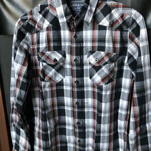 American Rag Black and White Casual Button Down Shirt